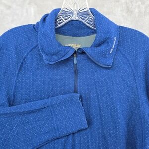 Devold Active Quarter Zip Pullover Mens Large Blue Merino Wool Base Layer